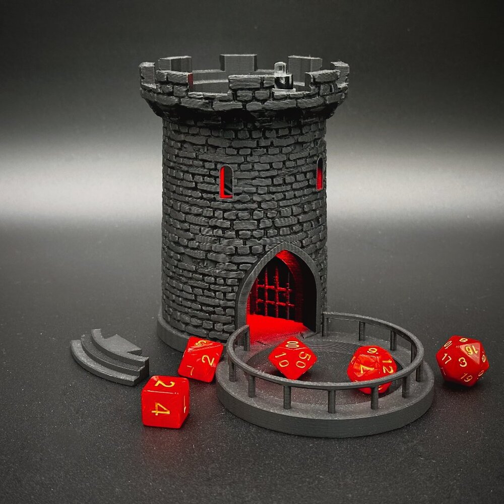5" Lighted Dice Tower and Tray for Dungeons and Dragons, DnD, RPG